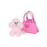 Dziecięca pluszowa zabawka PlayTo piesek w torebce różowa
