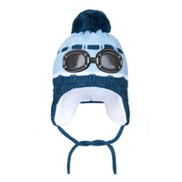 Zimowa czapka New Baby okulary jasnoniebieska