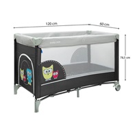 Łóżeczko turystyczne Baby Mix Sowa ciemno szare
