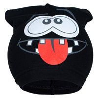 Wiosenna czapka New Baby z wesołą twarzą czarna