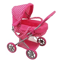 Głęboki wózek dla lalek Baby Mix w kropki różowy