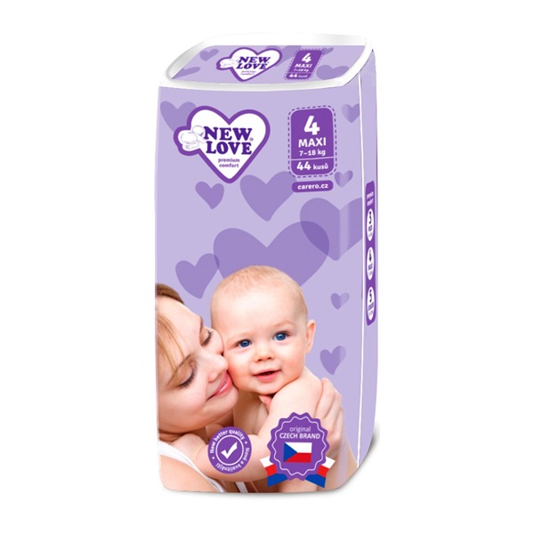 Pieluszki dziecięce jednorazowe New Love Premium comfort 4 MAXI 7-18 kg 44 szt