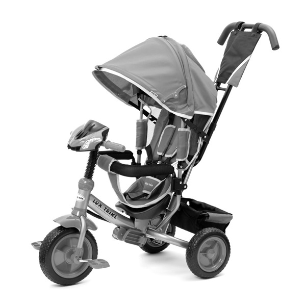 Dziecięcy rowerek trójkołowy z LED światłami Baby Mix Lux Trike szary