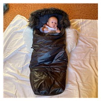 Śpiwór do wózka NEW BABY 3w1 z futerkiem granatowy