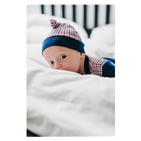 Niemowlęca bawełniana czapka New Baby Checkered