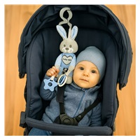 Edukacyjna zabawka pluszowa pozytywką i klipsem Baby Mix królik niebieski