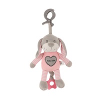 Edukacyjna zabawka pluszowa pozytywką i klipsem Baby Mix pies różowy