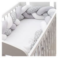 Ochraniacz do łóżeczka warkocz New Baby Groszek szaro-biały