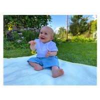 Niemowlęcy muślinowy komplet New Baby Summer Nature Collection ciemno niebieski