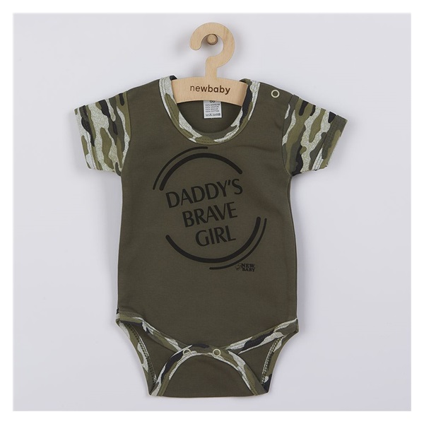 Niemowlęce body z krótkim rękawem New Baby Army girl