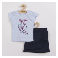 Niemowlęcy t-shirt ze spódniczką New Baby Butterflies niebieski