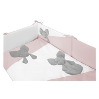 3-częściowy zestaw do łóżeczka Belisima Mouse 100/135 różowy