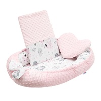 Luksusowe gniazdko z kołderką dla niemowlaka New Baby z Minki różowe