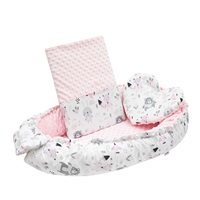 Luksusowe gniazdko z kołderką dla niemowlaka New Baby z Minki różowe