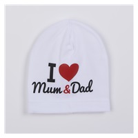 Dziecięca czapka New Baby I Love Mum and Dad biała