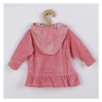 Welurowa bluza z kapturem New Baby Baby różowa