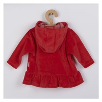 Welurowa bluza z kapturem New Baby Baby czerwona