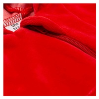 Welurowa bluza z kapturem New Baby Baby czerwona