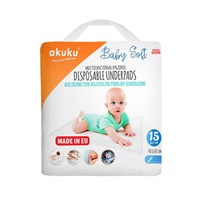 Podkłady higieniczne jednorazowe Akuku Baby Soft 40x60cm 15sztuk