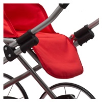 Retro wózek dla lalek 2w1 New Baby Magdalena czerwony w kropki