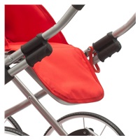 Retro wózek dla lalek 2w1 New Baby Ania czerwony z serduszkami