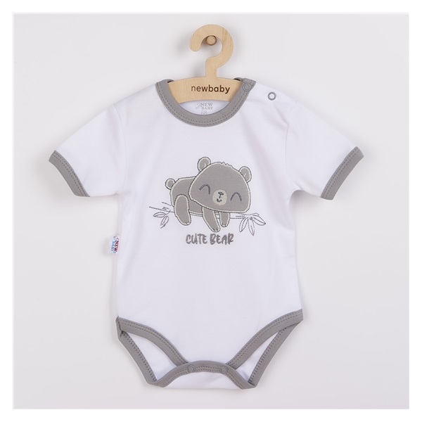 Niemowlęce bawełniane body z krótkim rękawem New Baby Cute Bear