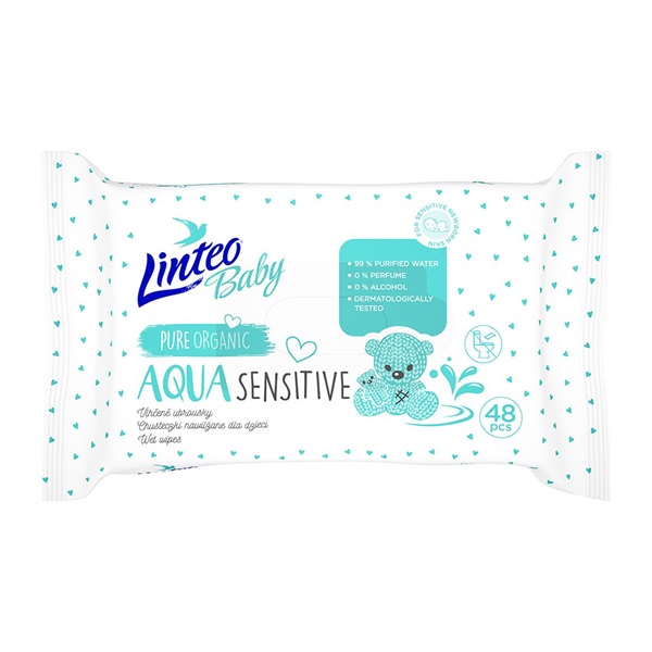 Dziecięce chusteczki nawilżane Linteo Baby AQUA SENSITIVE 48 ks