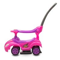 Dziecięcy jeździk z rączką 3w1 Baby Mix Mega Car różowy
