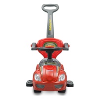 Dziecięcy jeździk z rączką 3w1 Baby Mix Mega Car czerwony