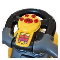 Dziecięcy jeździk z rączką 3w1 Baby Mix Mega Car żółty
