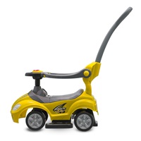 Dziecięcy jeździk z rączką 3w1 Baby Mix Mega Car żółty