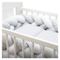 2-częściowy zestaw do łóżeczka New Baby 90/120 cm szary w kropki