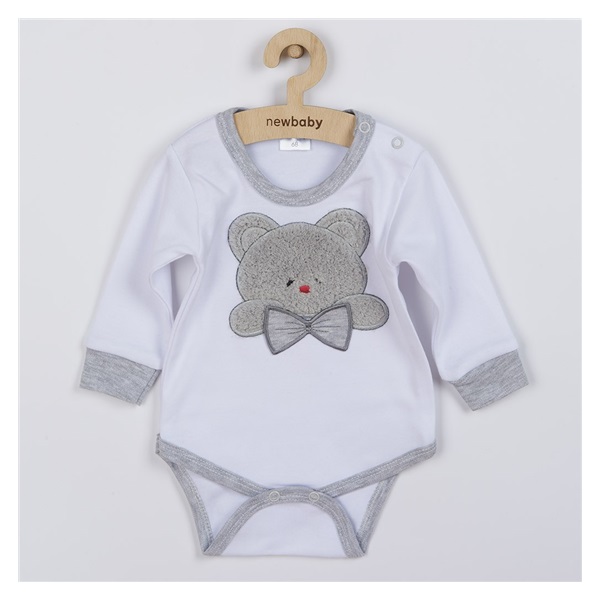 Luksusowe bawełniane body z długim rękawem New Baby Honey Bear z obrazkiem 3D