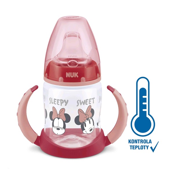 Butelka dla niemowląt do nauki NUK Disney Mickey z kontrolą temperatury 150 ml czerwony