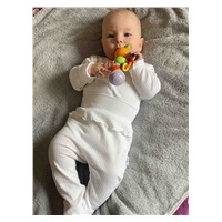 2-częściowy niemowlęcy komplet New Baby Stripes biały