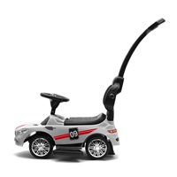 Dziecięcy jeździk z dźwiękiem i rączką Baby Mix RACER biały (uszkodzone opakowanie)