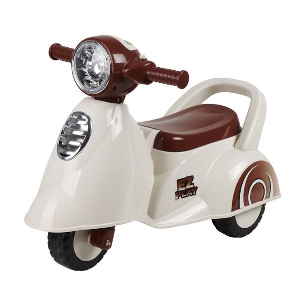 DRUGA JAKOŚĆ Dziecięcy jeździk z dźwiękiem Baby Mix Scooter biały