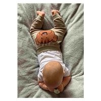 Niemowlęce bawełniane spodnie New Baby BrumBrum latte