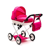 Wózek dla lalek New Baby COMFORT różowy w kropki