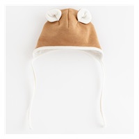 Wiosenna czapeczka dla niemowląt z chustką pod szyję New Baby Sebastian brązowy