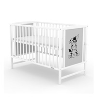 Łóżeczko dla dzieci New Baby BEA Zebra biało-szare