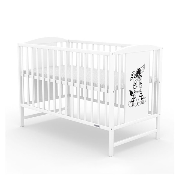 Łóżeczko dla dzieci New Baby POLLY Zebra białe