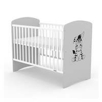 Łóżeczko dla dzieci New Baby LEO Zebra biało-szare