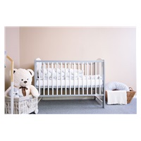 Łóżeczko dla dzieci New Baby ELSA biało-szare