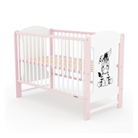 Łóżeczko dla dzieci New Baby ELSA Zebra biało-różowe