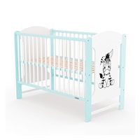 Łóżeczko dla dzieci New Baby ELSA Zebra biało-miętowe