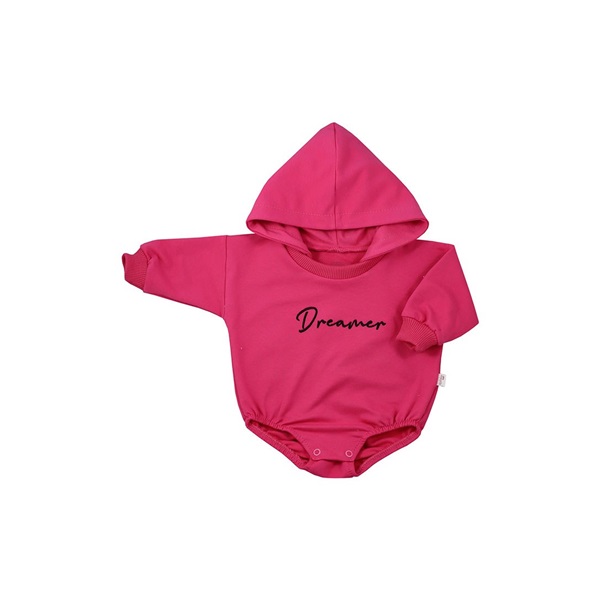Niemowlęce body dresowe z kapturem baggy Koala Dreamer ciemno różowy