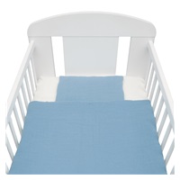 Muslinowý 2-częściowy zestaw do łóżeczka New Baby 90/120 cm niebieska