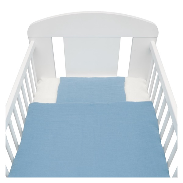 Muslinowý 2-częściowy zestaw do łóżeczka New Baby 90/120 cm niebieska