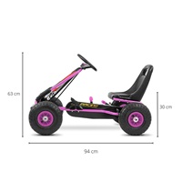 DRUGA JAKOŚĆ Dziecięcy Gokart na pedały Milly Mally Thor różowy